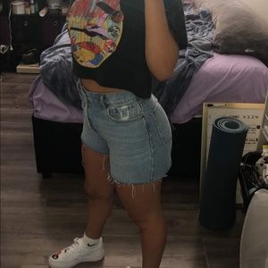 Pacsun Thalia denim high rise icon shorts